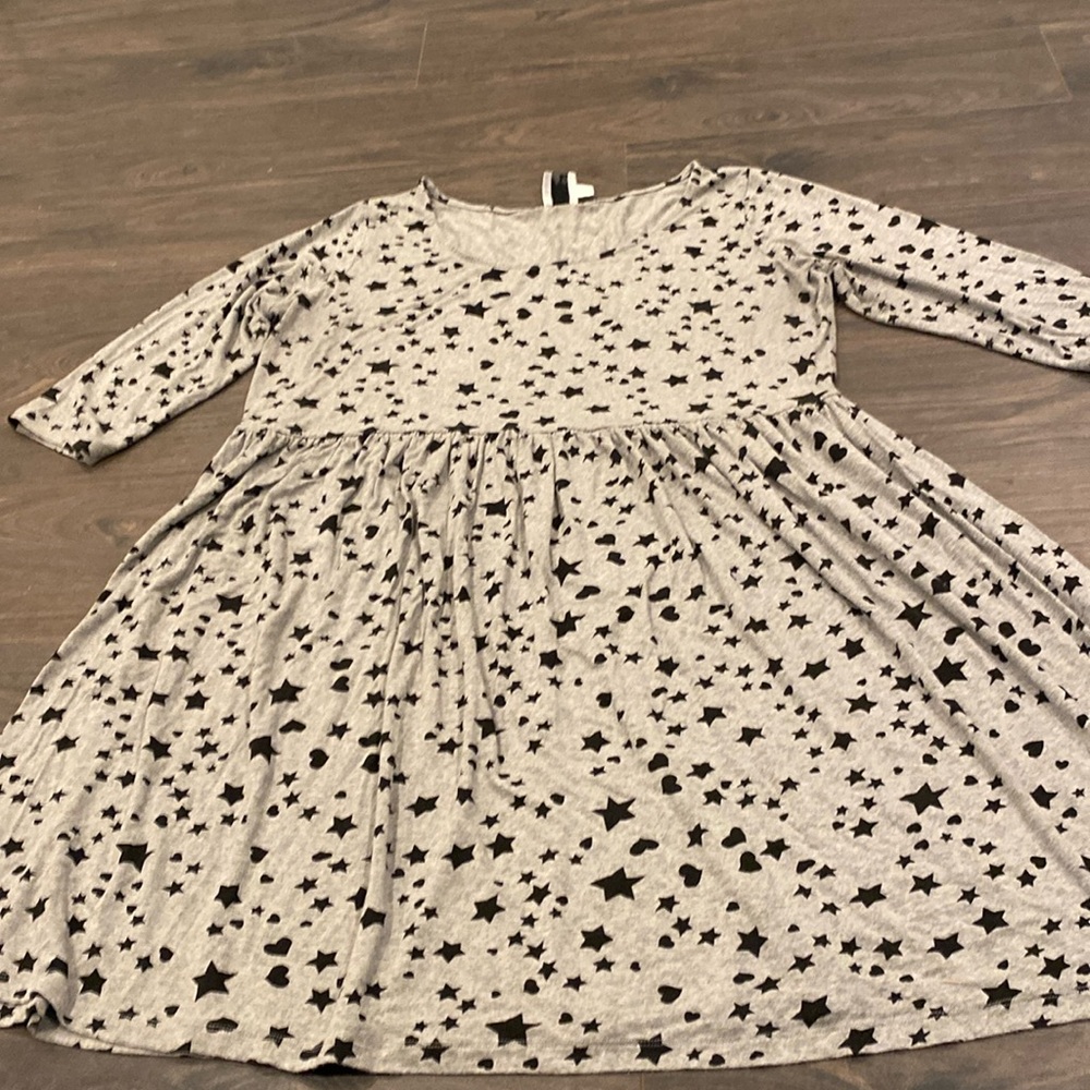 ASOS curve 3/4 sleeve stars & hearts mini dress size 24 GC 6:27